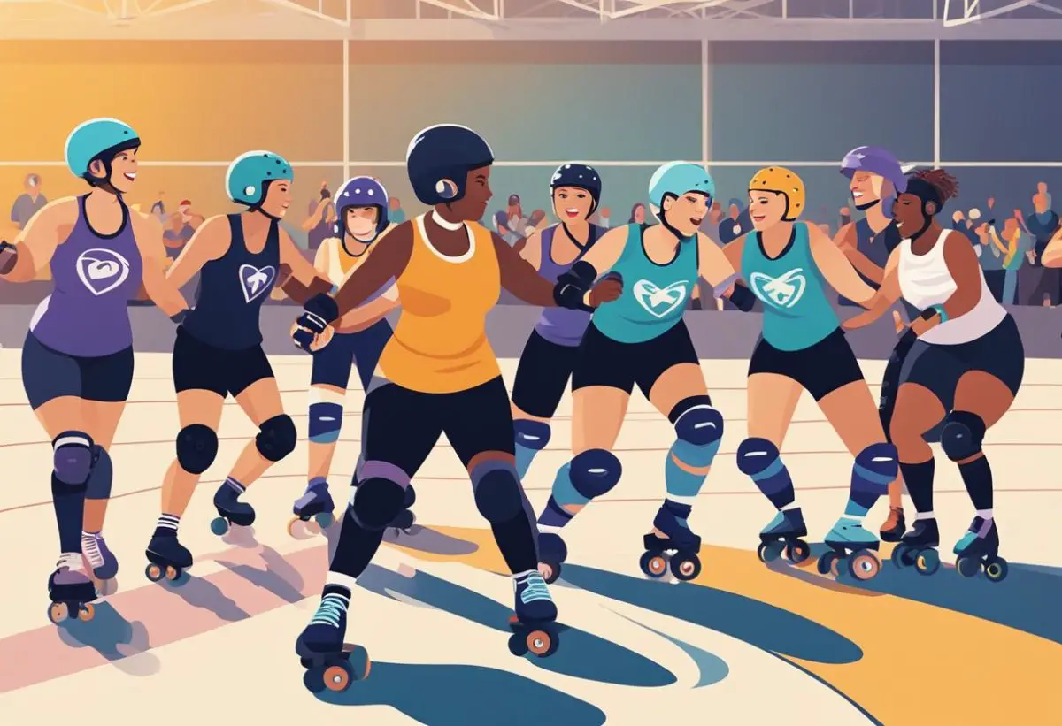 Roller derby teams wait for reset after skater went out of play